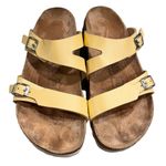 Birkenstock Birki’s Franca Popcorn Yellow Nubuck Leather Sandals size 8 narrow Photo 0