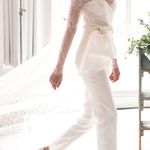 Carolina Herrera NWT  Lourdes STRAPLESS CHANTILLY LACE JUMPSUIT Photo 2