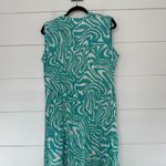 True Destinations Women’s XL Blue Green Maxi Resort Tropical Summer Beach Dress Photo 4