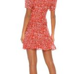 Parker  Krislyn Dress in Red Aurora 16 Womens Floral Chiffon Faux Wrap Photo 1