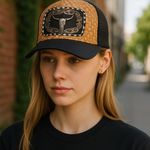 Us headwear nice cap with steers head emblem! Tan Photo 1