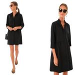 Tuckernuck Black Stretch Crepe Royal Shirt Dress Mini Half Sleeve Button Size S Photo 2