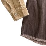 easel NWT  size M corduroy patchwork oversized shirt/jacket brown tan 100% cotton Photo 2