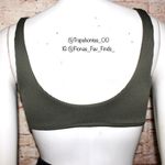 EXPRESS | Green Ribbed Tie Front Bikini Top Photo 3