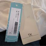 TK Cristin Stitch Fix Ivory Viscose Button Up Sleeveless Blouse‎ Medium NWT White Photo 9