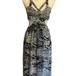 Stylestalker  Snakeskin Venom Cutout Open Back Sleeveless Maxi Dress Sz 6 Photo 0