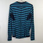 Lululemon  Size 6 Top Base Runner Long Sleeve Micro Macro Stripe Surge Inkwell Photo 13