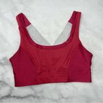 Fabletics Paige Metallic Strap Low Impact Scoopneck Sports Bra Yoga Pink Silver Photo 5