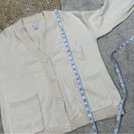 Joie  Button Front Cardigan Sweater Longsleeve V-Neck Soft Fuzzy Cozy in Beige L Photo 12