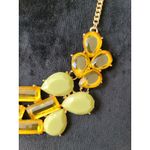 Women's Yellow Statement Bib Necklace With Lobster Clasp Gold Chain Jewelry Photo 3