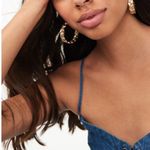 Aeropostale lace up denim jean jumper smocked wide leg size small cropped Photo 2