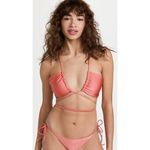 JADE SWIM Livi Bikini Top in Coral Sheen XSmall New Womens Swimsuit Pink Size XS Photo 15