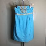 Lilly Pulitzer Lily Pulitzer Women Strapless Dress Sz. 4 Betsey Wave Jacquard GUC (Flaws) Photo 3