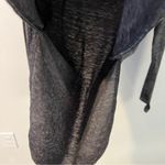 EXPRESS Charcoal Long Sleeve Women High Low Top Grunge Distressed Relaxed Fit M Photo 3