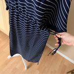 CAARA Navy Lorna Stripe Adjustable Waist Women's
Midi Dress Size Medium Blue Photo 3