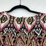 Anthropologie Figueroa Flower  Peasant Top Blouse Shirt Crochet Geo Black Pink M Photo 7