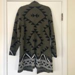 Frye Geometric Aztec Print Open Front Long Sleeve Cardigan Olive Size XL Photo 6