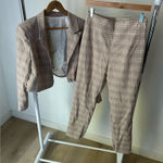 Good American Good‎ American Plaid Brown/White Set Size 3 Photo 0
