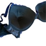Torrid  Lightly Lined T Shirt Bra Blue Lace Underwired Size 40DD Navy Blue Photo 6