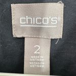 Chico's Black Short Sleeve Collared Button Front Popover Blouse Size Medium Photo 2