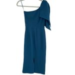 Dress the Population  Tiffany One-Shoulder Midi Dress Peacock Blue Size XXS NWT Photo 5