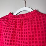 Sugar Lips Gretna Organza Check Puff Sleeve Blouse Red M Photo 6