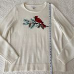 Croft & Barrow Women’s Cardinal Sequin Embroidered Christmas Holiday Sweater XL Photo 8