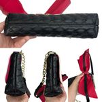 Betsey Johnson Black & White Quilted Large Red Bow Chain Strap Shoulder Purse Photo 11