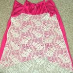 Women’s hot pink macrame tank top Size M Photo 1