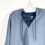 Avia Size Large Hoodie Sweatshirt Cropped Dolman Sleeve Lace Up Blue 1509 Photo 2