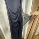 XScape  Beaded Formal Event Dress 12 Evening Gown Elegant Sequin Ruched Sexy Blue Photo 11