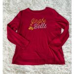 kim rogers Women's L Red Christmas Jingle Bells Long Sleeve Top Holiday Photo 0