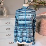 Nike  Pro Dri Fit Pullover Blue Print Athletic Top Womens Performance Photo 6