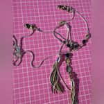 Nine West Silver bass metal chain 3 colors beads Tassel Necklace adjustable 38” Photo 9