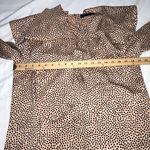 ZARA Basic Asymmetric Ruffle Blouse Size M Long Sleeve Polka Dot Pink Black Photo 6