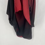 Halston Heritage  Women's‎ Chiffon Red Black Ombre One-Shoulder Cocktail Dress S Photo 5