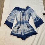 American Eagle 21  Boho Blue Tie Dye Flowy Cottagecore Vacation Romper XXS Beach Photo 1