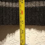 AB Studio  Gray Striped Sweater Dress Size L Short Sleeve Knit Winter Dress Mini Photo 9