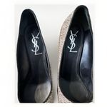 YSL Yves Saint Laurent Tribtoo Pony Hair Pumps Heels Black White 38.5/8 $795 Photo 5
