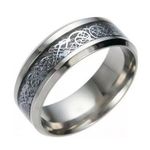 Silver Dragon Stainless Steel Ring Photo 0