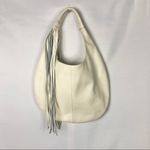 B-low the Belt Fiona Genuine Pebble Leather Off White Fringe Hobo Bag Photo 12