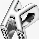 Pandora *BRAND NEW* Moments 925 Sterling Silver Letter K Alphabet Charm 797465 Photo 4