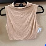 Naked Wardrobe  Tan Sleeveless Crop Top Photo 2