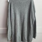 BP . Gray Knit Cold Shoulder Crew Neck Sweater Photo 2
