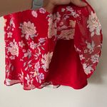 Lush Clothing NWOT Lush Red Floral Ruffle Wrap Short Sleeve Mini Dress Photo 7