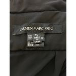 Carmen Marc Valvo  Plisse Jumpsuit 14 Black Beaded Belt Wide Pleated Leg V Neck Photo 8