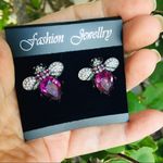 Boutique Crystal Bee Stainless Steel black ion Earrings Photo 3