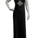 Forever 21  Satin Lace Cami Maxi Slip Dress Black Women Small Romantic Goth Fairy Photo 0