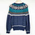 Jantzen Vintage IVY Hand Knit Women's Sweater Cardigan Size Small Navy Blue Fair Isle Photo 1