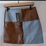Timing  Faux Leather Mini Skirt Blue Brown Size Medium Photo 1